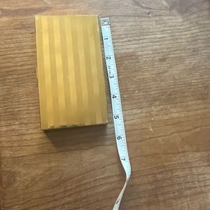 Volupte Vintage Gold Tone Makeup Holder Box Compact w/ Mirror and Comb USA